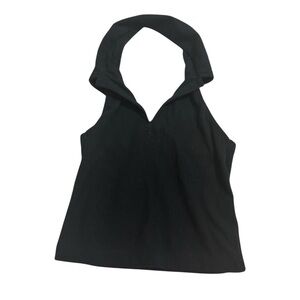 Black Sleeveless V-neck Size XS Halter Tank Top